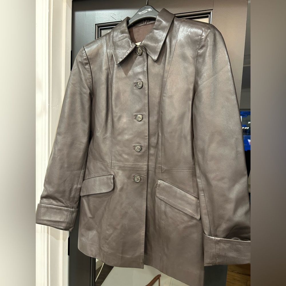 italian leather jacket woman Size 8